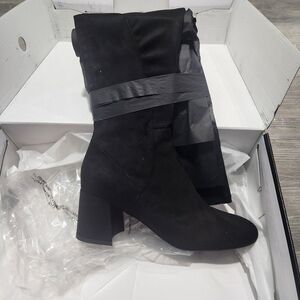 Nine West Over The Knee Black Heeled Boots